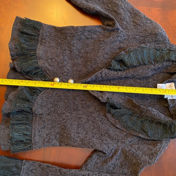 Vintage Style Jacket - Gothic Lace Blazer, Black, Victorian Steampunk Ruffle - Picture 10 of 12